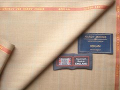 DORMEUIL “EXEL” MERINO WOOL WORSTED SUITING FABRIC IN “SHARKSKIN” = *See Below*