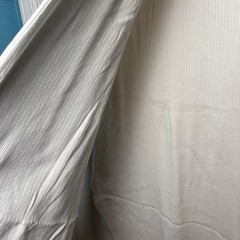 3 1/2 Yds White Rib Knit Fabric 44” W med. Wt. Vertical Ribbed Cotton Blend.