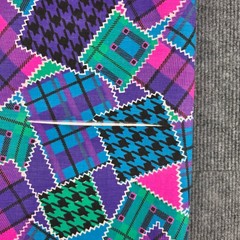 Marcus Brothers Textiles Vintage 90s Patchwork Plaid Houndstooth Cotton 2 yards