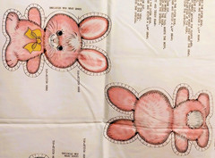Vintage Cut & Sew Pillow Panels: Bear, Cat, Rabbit & Dog
