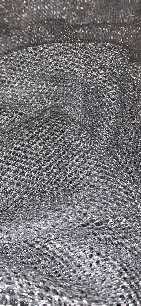 Silver Fishnet Chainmail Mesh/Net Fabric 58” PRICE PER METER