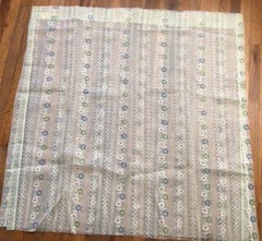 Vintage 70s Sheer Floral Flocked Swiss Dot Curtain Panels Fabric Woolworth As-Is