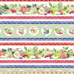 Farmer’s Market Repeating Border Stripe 6278MU By half yd cont cuts