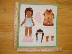 Paper Doll Newcastle “Gwenda” Cotton Quilt Fabric Block 11″ x 10″