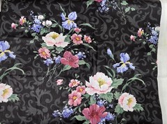 Vintage Daisy Kingdom Black Poppy Damask Floral #5108: 5 yards Fabric USA