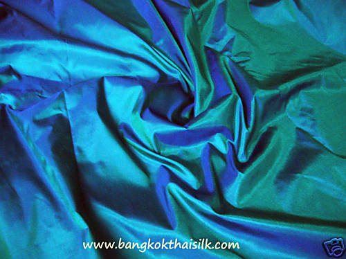 TEAL 100% PURE SILK FABRIC 2-TONE BRIDESMAID DRESS DRAPE CRAFT BTY