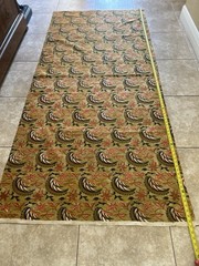 Vintage Indonesian Batik Orange & Brown Fabric Cotton 41 1/2” x 91”