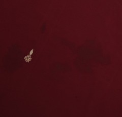 Sushila Vintage Maroon Sari Remnant Scrap Blend Silk Hand Embroidered Fabric