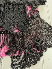 Remnant / Salvaged Vintage Material & Ephemera Pack. Black, Velvet, Sparkle Mix