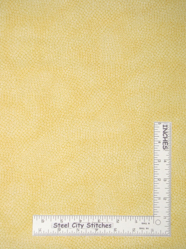 Tonal Blender Circles HALF-YARD Geometric Yellow Cotton Fabric Traditions