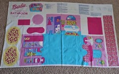 Barbie Fold N Go Bathroom 1 yd 100% Cotton Fabric Craft Panel by Spring Ind.