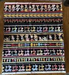 Loralie Designs Fabric Panel Curious Border Sewing Machines Thread 76″x 45″