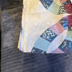 Cheater Quilt Fabric Wedding Ring 80s 90s VTG 84×44 Duvet Bedspread NEW Sewing