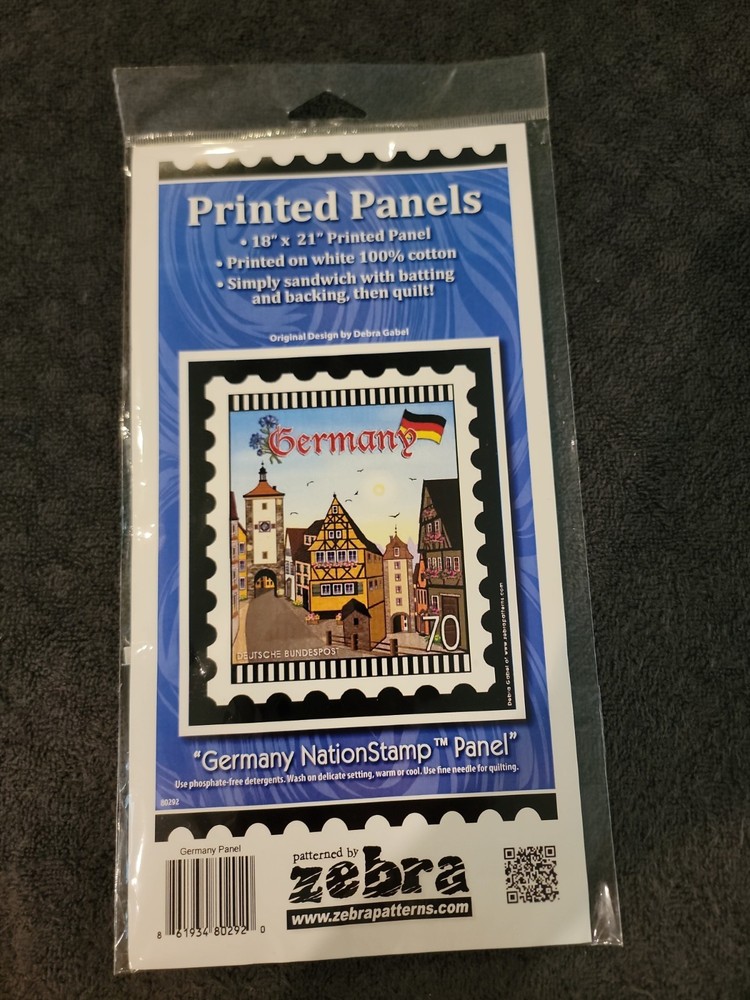 Cotton Panel by Zebra patterns Germany 18 x 21″