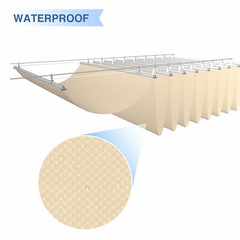 E&K Retractable Pergola Canopy Cover Waterproof Awning Deck Garden Yard Beige