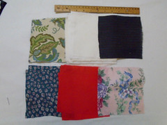 Lot (31 pcs) Mix Cut Craft Blocks, Squares, Rectangles Vintage Fabrics