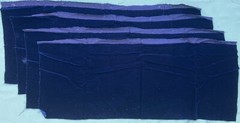 DARK BLUE VELVET FABRIC PIECES – Lot of 4 – Approx. 10×26″ – #41