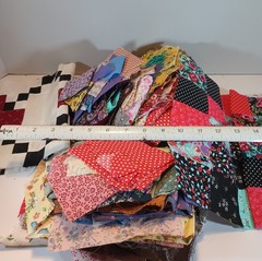 1 Pound 15 Ounces Cotton Print Fabric Quilt Scraps Leftover Squares E