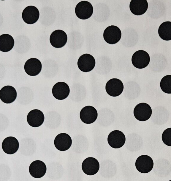 Polka Dot Fabric Black White SEVENBERRY All Cotton HALF YARD BTHY