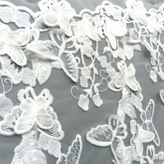 Butterfly Evening Dress Lace Fabric Embroidery Bridesmaid Costume Show Trim 0.5M