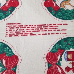 Vintage Manes 12 Days of Christmas Ornament Cut & Sew Panel Cotton 1 Yd Uncut