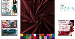 Stretch Velvet Fabric Burgundy 60 inch Wide 1 Yard Soft & Durable for Sewing