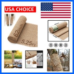 Natural Burlap Fabric, 62 Inch X 5 FT, NO-FRAY Burlap Roll-Long Fabric with F…