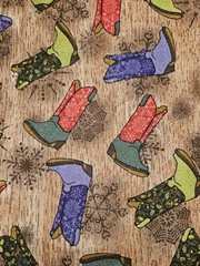 Jo-Ann Glitter Colorful Cowboy Boots Allover Cotton Fabric 37″ X 42″ Wide