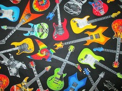 GUITAR ROCK GUITARS ROCK & ROLL ELECTRIC COLORFUL COTTON FABRIC FQ