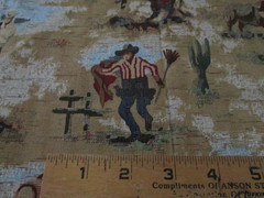 1 Yard x 44″ Peter Pan Rio Grande collection Rodeo Cowboys Horses Brown