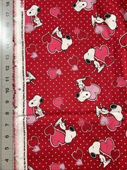 Peanuts SNOOPY Heart Toss Springs Cotton Fabric 1/2 Yard (18 By 44”)