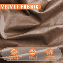 Velvet Fabric, 60” x 80” (150CM x 200CM) Soft x 80”, Dark Brown