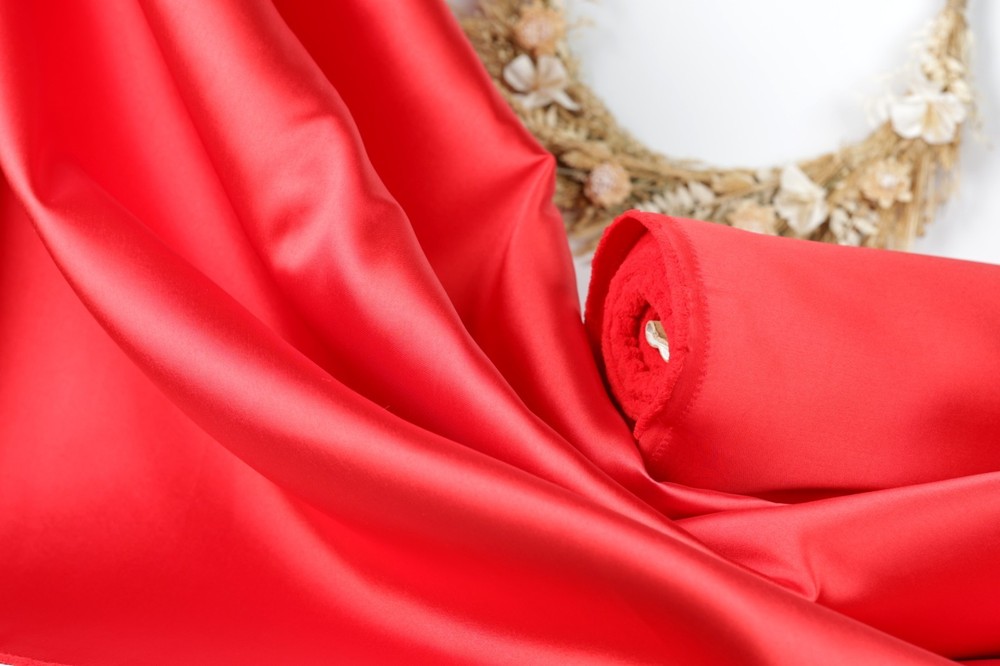 Red Mikado Satin 58/60″ Wide Fabric By the Yard 190