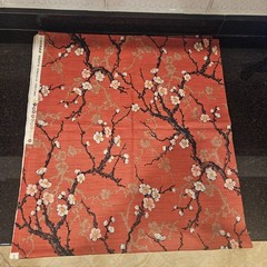 Kokka Japan Haikara 100% Cotton Fabric Plum Blossom Ume Over Brick Red 44″ 5+ yd