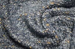 Fleck Indigo Fuzzy Multi-Blue Boucle Multipurpose Fabric