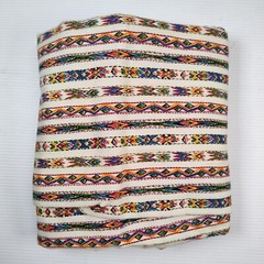 Vintage Aztec Stipe Print Flannel Fabric 42x3yd22 White Yellow Green Blue
