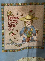 Friends Garden of Life Pastels Cheater Quilt 2.25Y VTG Mary Engelbreit Fabric