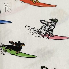 Sevenberry Dog Fabric Set of 3 Japanese Cotton Astronaut Surfing Festival 50cm