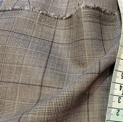Loro Piana Wool Fabric Gray Check 2.1m / 2.3yd Italy Bespoke Tailoring