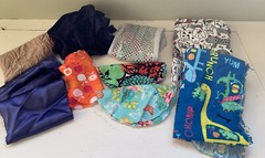 Flannel Knit Fabric Scraps Mixed Prints & Sizes Sewing Crafts Rag Quilt Lot