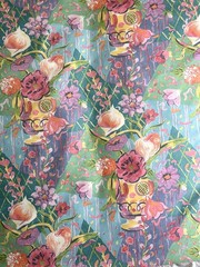 Cyrus Clark Chintz “Carmella” Fabric Remnant – 52” x 56” Floral Glazed Cotton