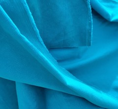 4.25 Yds Corduroy Fabric 100% Cotton 153×43 Aqua Blue Green Teal Silver Metallic