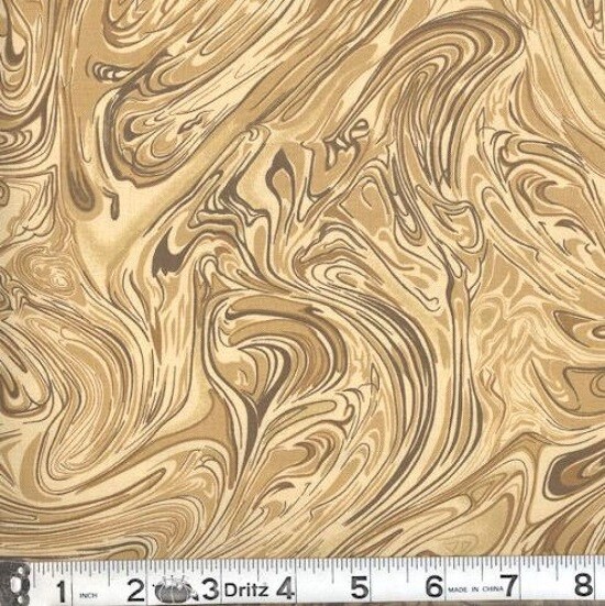 Brown Marbled Paint 100% Cotton Fabric sold By the Yard