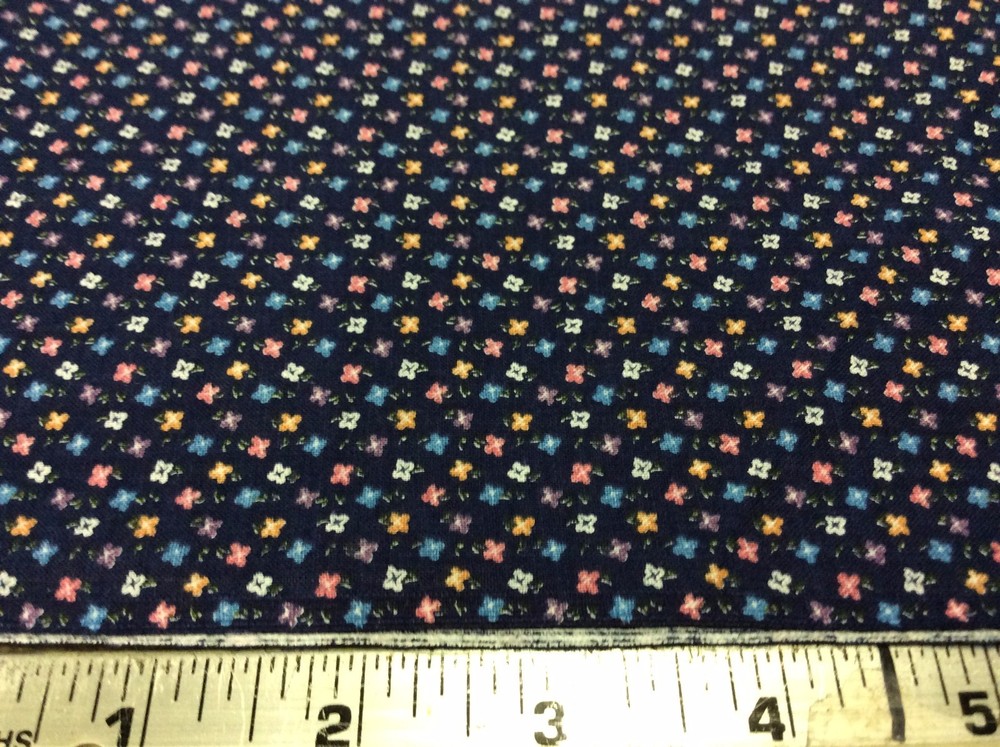 FLORAL MINI COTTON PRINT ON NAVY- 1 1/8 YARDS