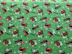 Cotton Fabric Winter Cars By Walt Disney Cotton Fabric 43” x 27”290