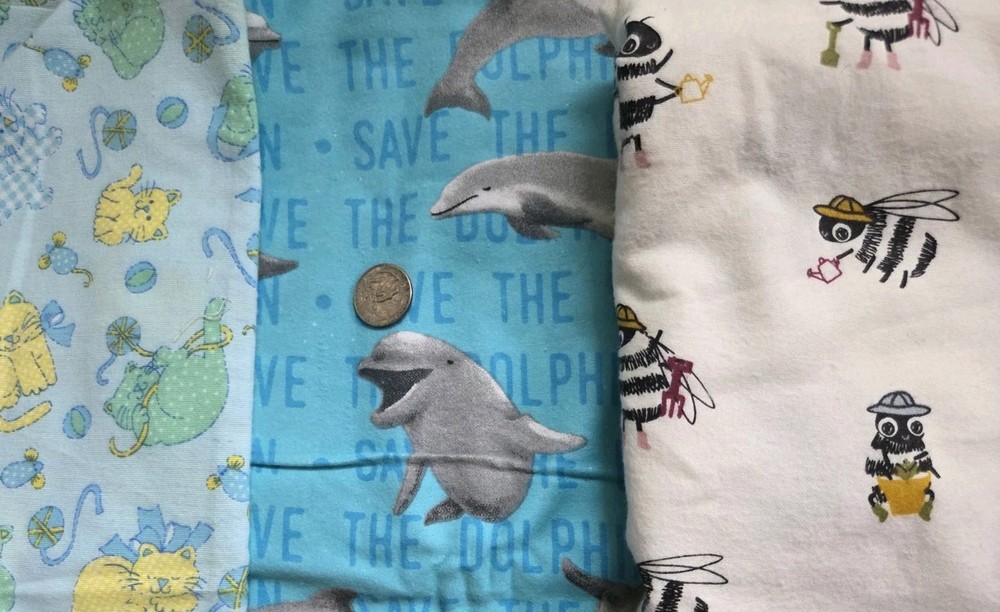 Flannel Cotton Fabric Lot JoAnn Super Snuggle & Vintage 3 1/2 Yards New