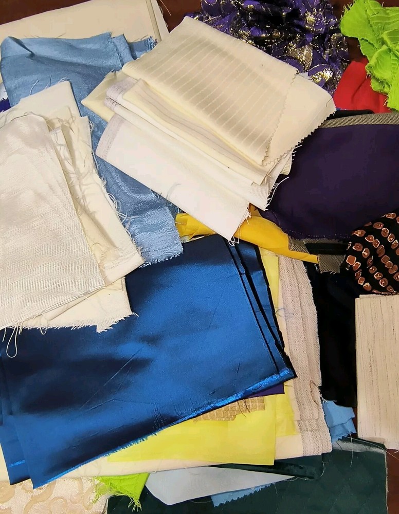 Lot of 110 Individual Mixed Fabric Pieces (Some are Duplicated) Approx 4lbs
