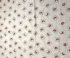 VTG Daisy Kingdom Cotton Fabric “Apple Squares Overall” 43×44 1994