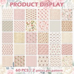 JarThenaAMCS 60Pcs Floral Cotton Fabric Bundles Pink 10 x 10 inches,