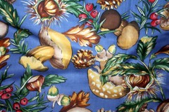 MUSHROOMS AND OTHER FALL BOUNTY BY JOAN MESSMORE – 100% COTTON FABRIC